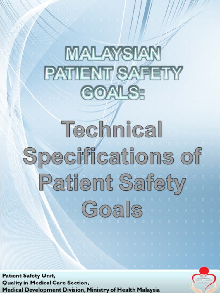 Malaysian Patient Safety Goals Technical Specs PDF Patient Safety