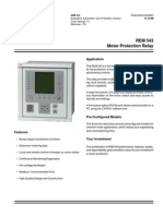 REM 543 Motor Protection Relay: Application
