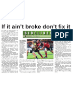 SIDELINED: If It Ain't Broke Don't Fix It (The Star, May 2, 2014)