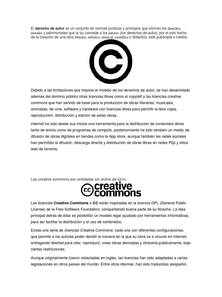 Derechos de Autor | PDF | Creative Commons | Software libre