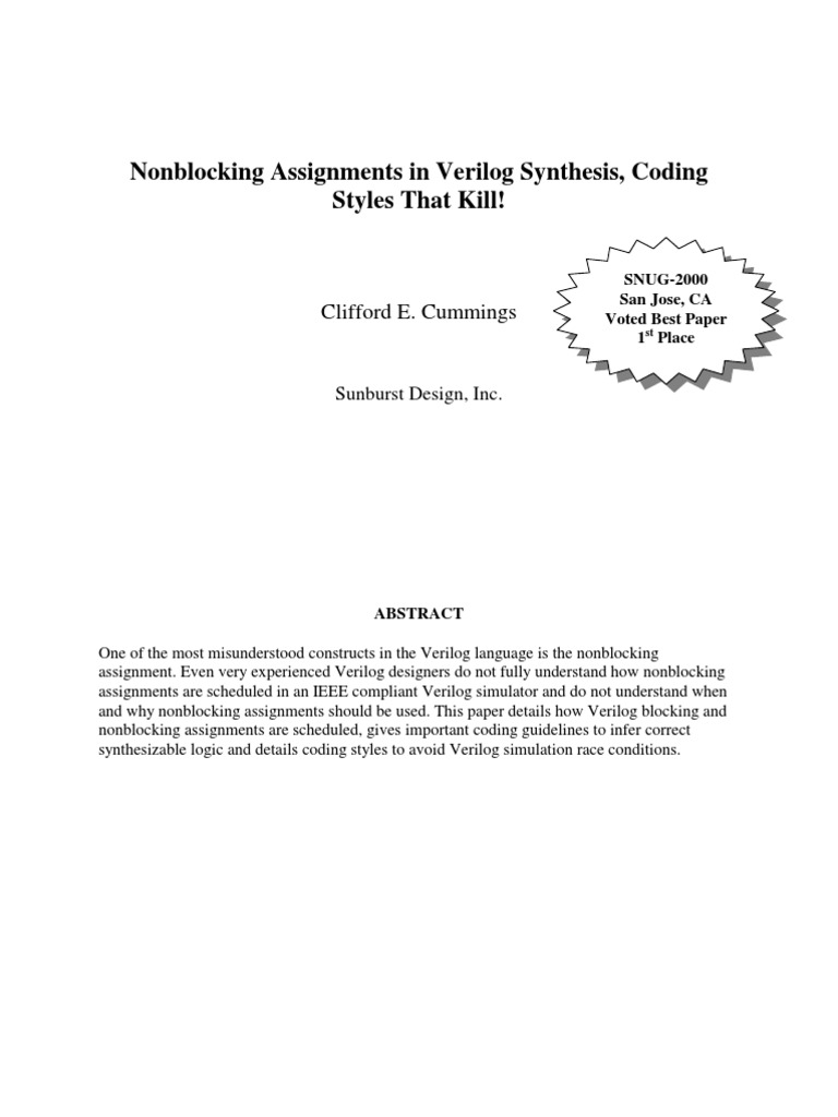 Verilog Blocking and Non Blocking | PDF | Computers