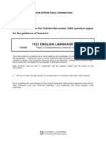 1123 English Language: MARK SCHEME For The October/November 2009 Question Paper For The Guidance of Teachers