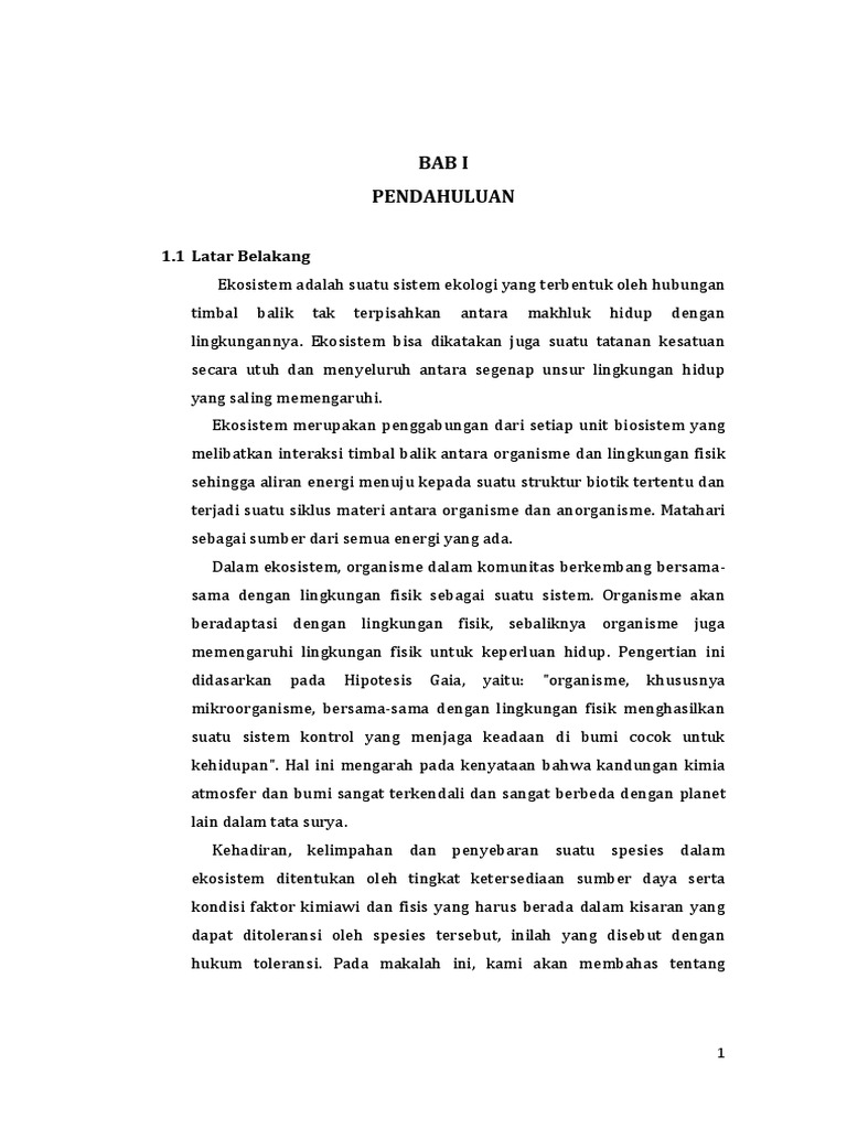 Makalah Ekosistem Air Tawar Air Laut Dan Binaan Manusia Serta Masalahnya