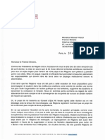 Lettre D'alain Rousset À Manuel Valls