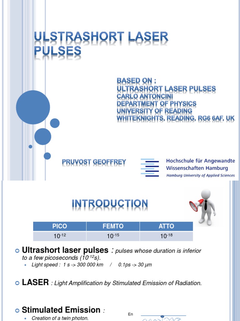 Ultrashort Laser Pulses Explained | PDF | Ultrashort Pulse | Laser