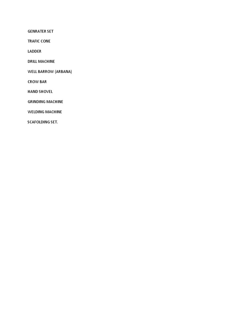 Construction Tools List Guide | PDF