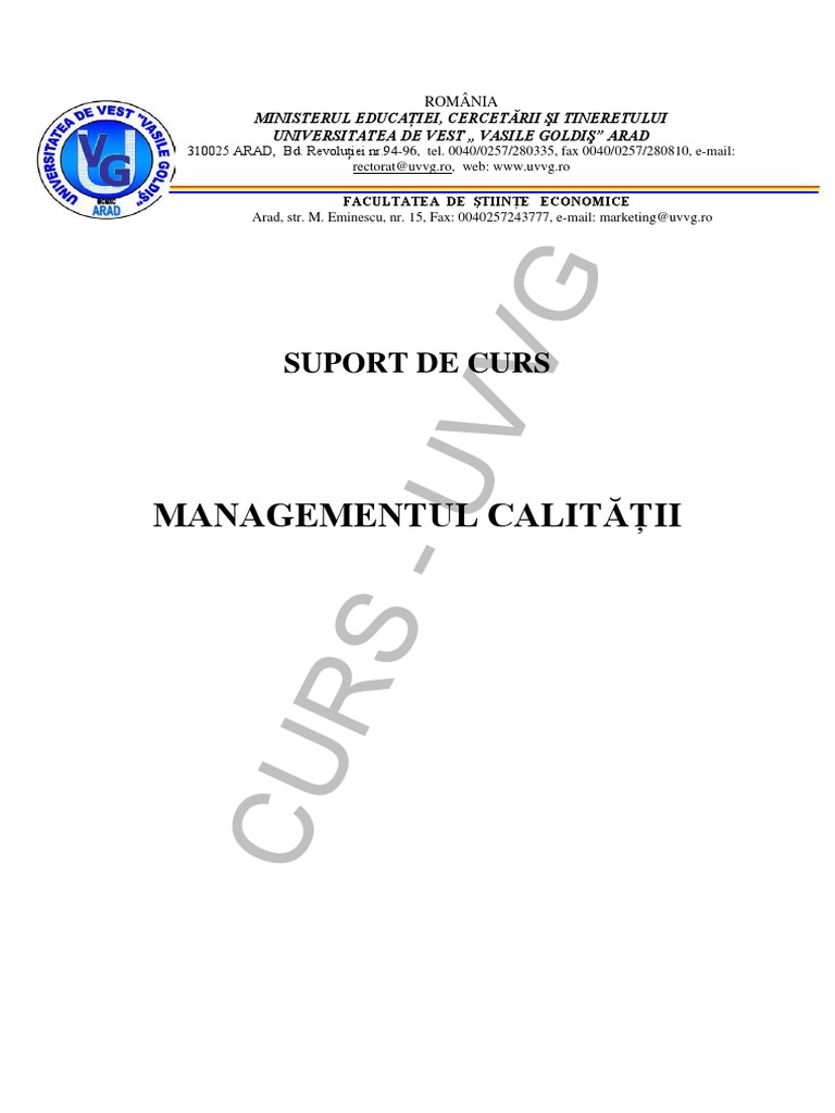 Managementul Calitatii | PDF
