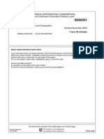 Spanish: Cambridge International Examinations General Certificate of Education Ordinary Level