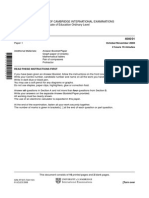 University of Cambridge International Examinations General Certificate of Education Ordinary Level