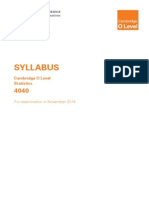 Syllabus: Cambridge O Level Statistics