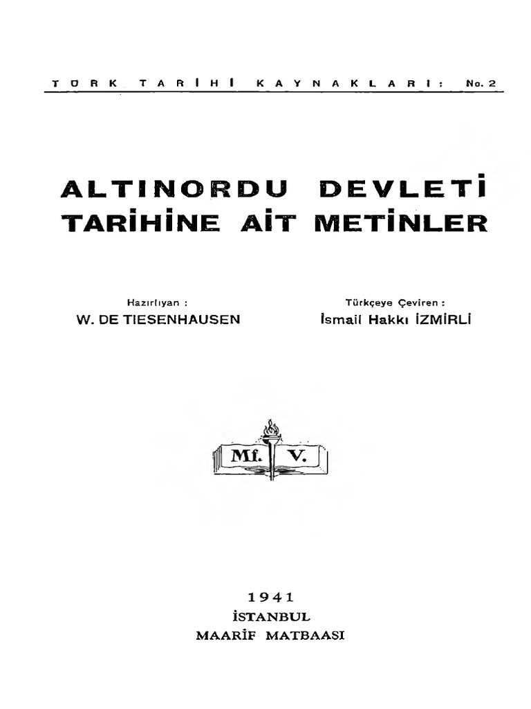W.D. Teiesenhausen-İ.h.uzunçarşili - Altinordu Devleti̇