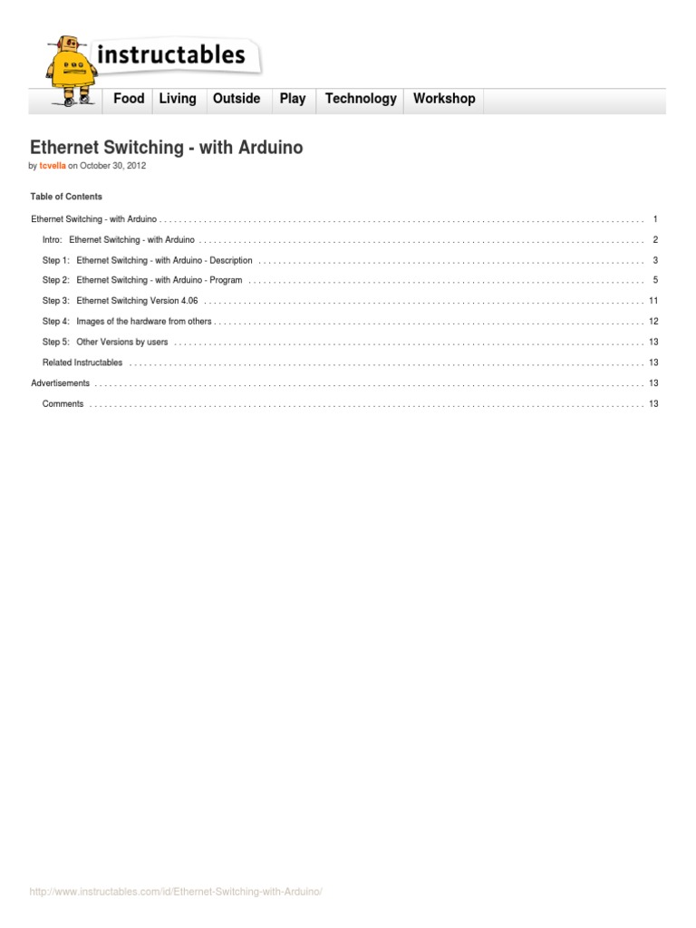 Ethernet Switching With Arduino | PDF | Safari (Web Browser) | Network ...