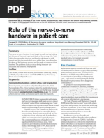 Download Role of the Nurse to Nurse Handover in Patient Care by farahdlc SN221864207 doc pdf
