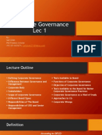 Corporate Governance Lec 1: By: Saif Ullah PHD Finance Scholar +92 321 6633271