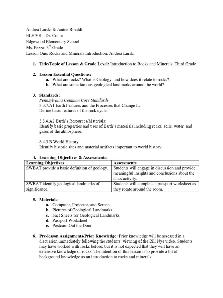 worksheet Bill Nye Rocks And Soil Worksheet lesson one rocks and minerals earth geology