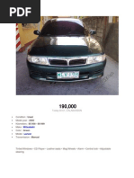 Condition: Used Model Year: 2000 Kilometers: 85 000 - 89 999 Make: Color: Green Model: Transmission: Manual