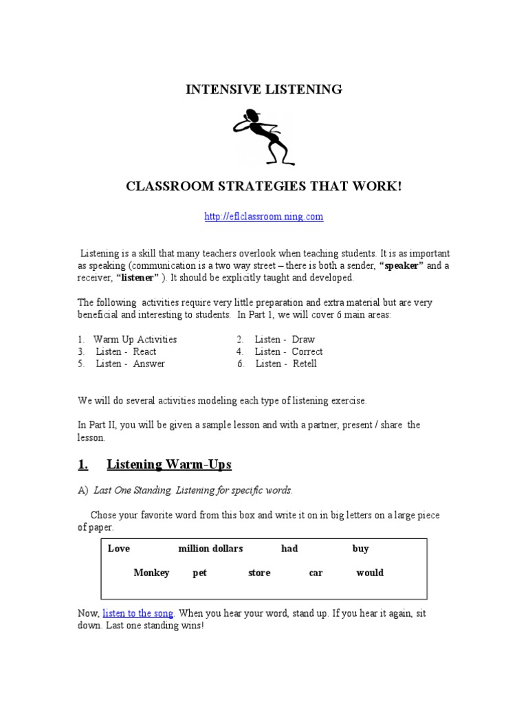 Intensive Listening Activities | PDF | Tiger | Lion