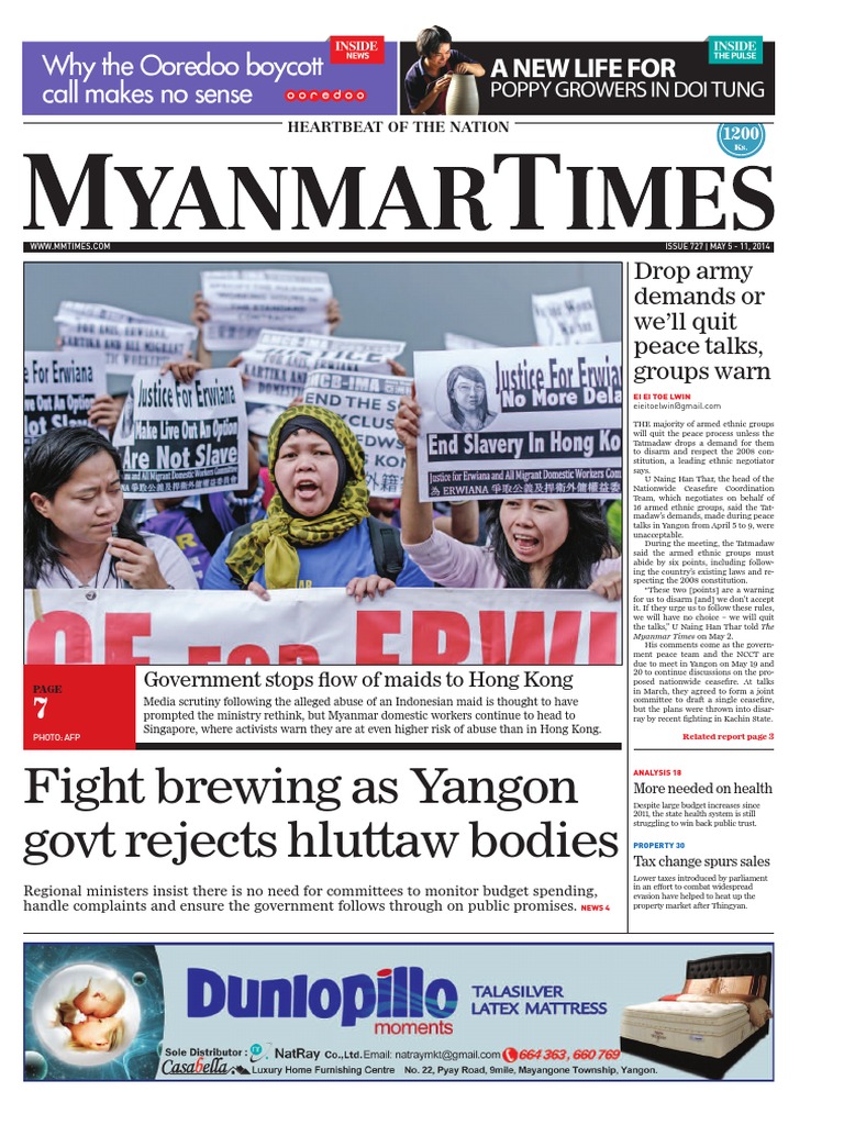 Fight Brewing As Yangon Govt Rejects Hluttaw Bodies Drop Army Demands or Well Quit Peace Talks, Groups Warn PDF Myanmar Domestic Worker picture
