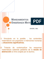 Mandamientos Enseñanza Matemáticas