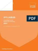 Syllabus: Cambridge O Level Design and Technology