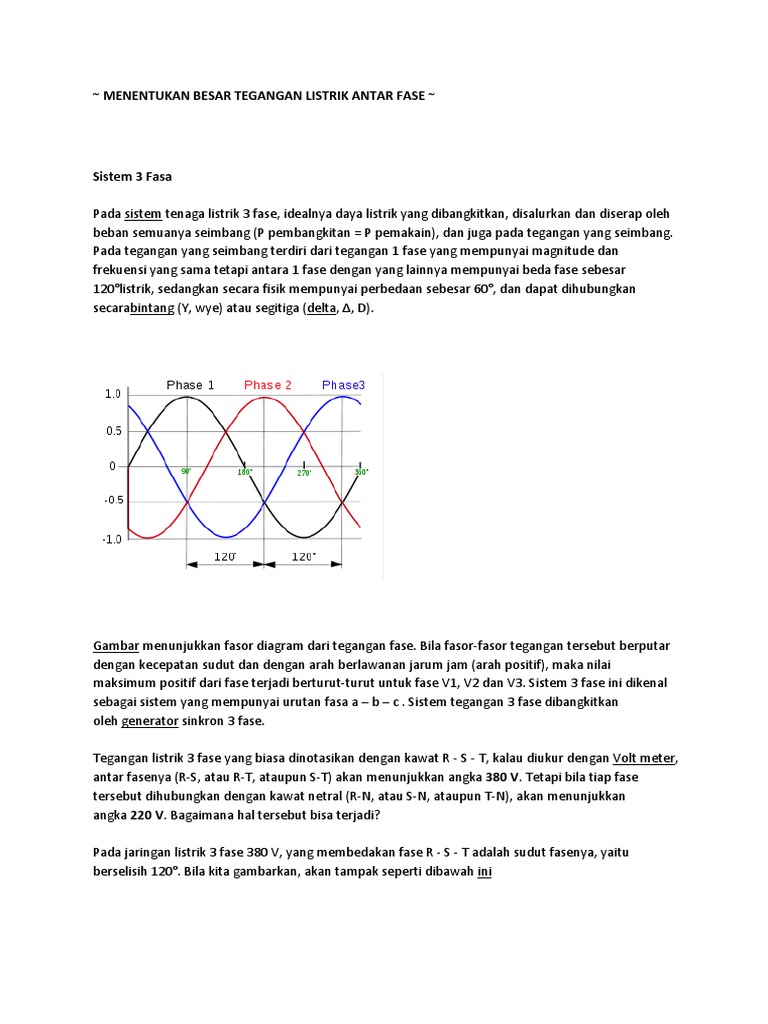 Tegangan Listrik 3 Fase RST 380V dan 220V | PDF