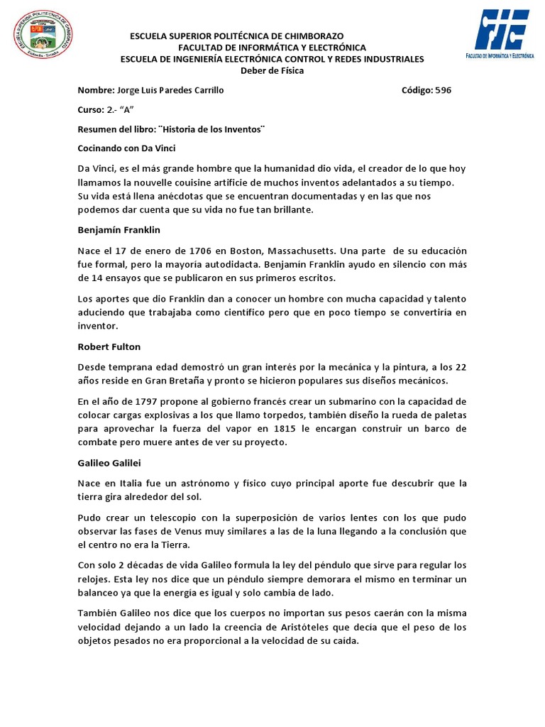 Resumen Historia de Los Inventos Videojuegos Electrónica