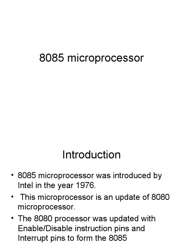 Overview of 8085 Microprocessor Functions | PDF | Central Processing ...