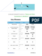 Tastes and Taste Expressions in Mandarin Chinese