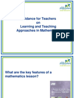 Guidance For Teachers On Learning and Teaching Approaches in Mathematics