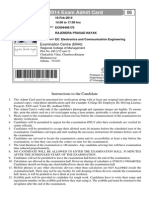 GATE 2014 Exam Admit Card: Examination Centre (6044)