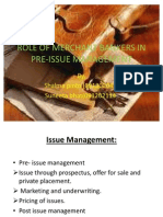 48891984 Role of Merchant Bankers in Pre Issue Management