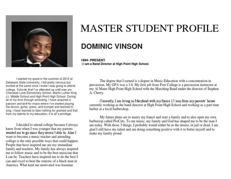 Master Student Profile Final | PDF