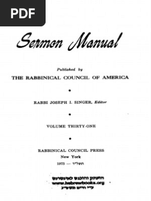 Sermon Manual Mitzvah Jews And Judaism