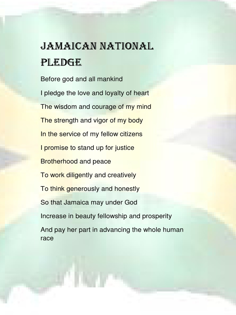 Jamaica National Pledge Lyrics | PDF