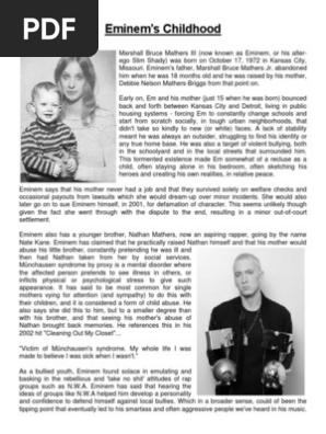 Eminem S Childhood Mental Health Behavioural Sciences