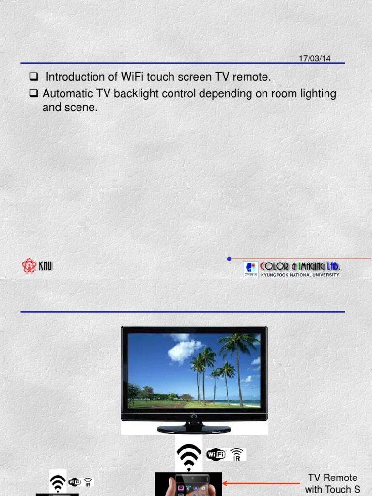 WiFi Touch Screen TV Remote Features | PDF