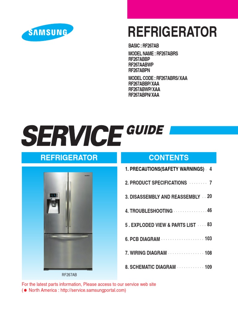 Samsung RF267 Refridgerator Refrigerator Ac Power Plugs And Sockets