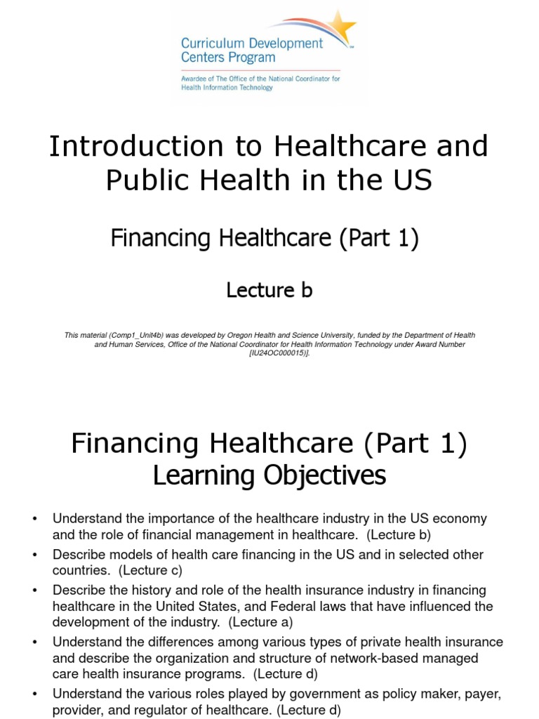 01-04B - Introduction To Healthcare and Public Health in The US - Unit ...