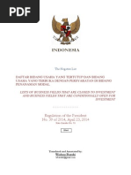 Download Presidential Regulation No 39 of 2014 Indonesia Investment Negative List Wishnu Basuki by Wishnu Basuki SN221960945 doc pdf