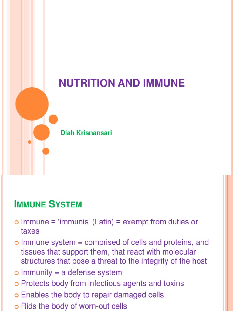 k07 - Nutrition and Immunity - PPT Sari | PDF | Immune System | Lymphocyte