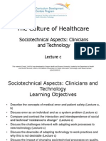 The Culture of Healthcare: Sociotechnical Aspects: Clinicians and Technology