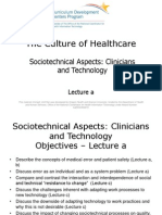 The Culture of Healthcare: Sociotechnical Aspects: Clinicians and Technology