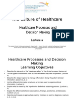 The Culture of Healthcare: Healthcare Processes and Decision Making