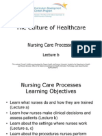 The Culture of Healthcare: Nursing Care Processes