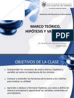 Clase 4 Marco Teórico, Hipótesis y Variables