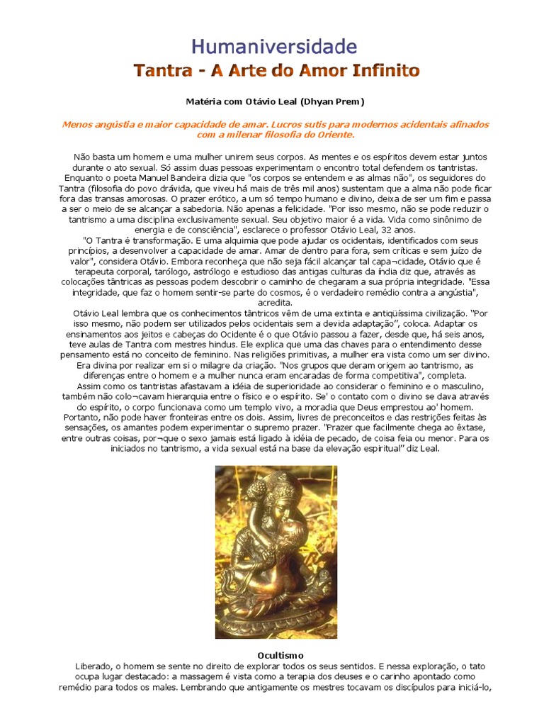 Tantra A Arte Do Amor Infinito | PDF