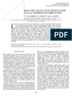 Alternative Media for Lactic Acid Production by Lactobacillus Delbrueckii NRRL B-445