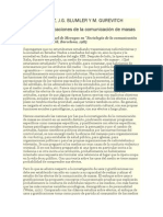 Katz, Blumler y Gurevitch "Usos y Gratificaciones de La Comunicación de Masas"