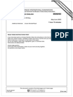 First Language English: Cambridge International Examinations International General Certificate of Secondary Education