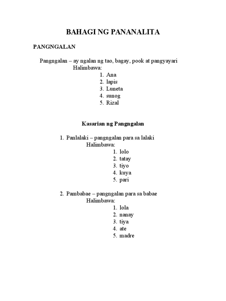 pambalana o pantangi grade 1 worksheet BAHAGI NG PANANALITA1 pambalana o pantangi grade 1 worksheet BAHAGI NG PANANALITA1
